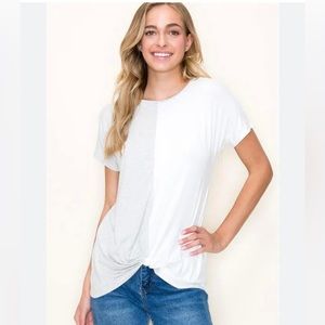 Medium Grey & White Stichfix top. Size Medium.